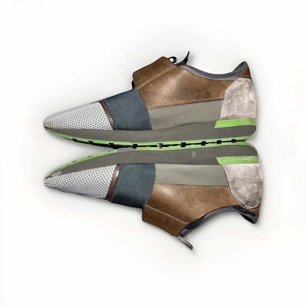 Balenciaga Men's Brown and Gray Sneakers - Picture 2 of 9
